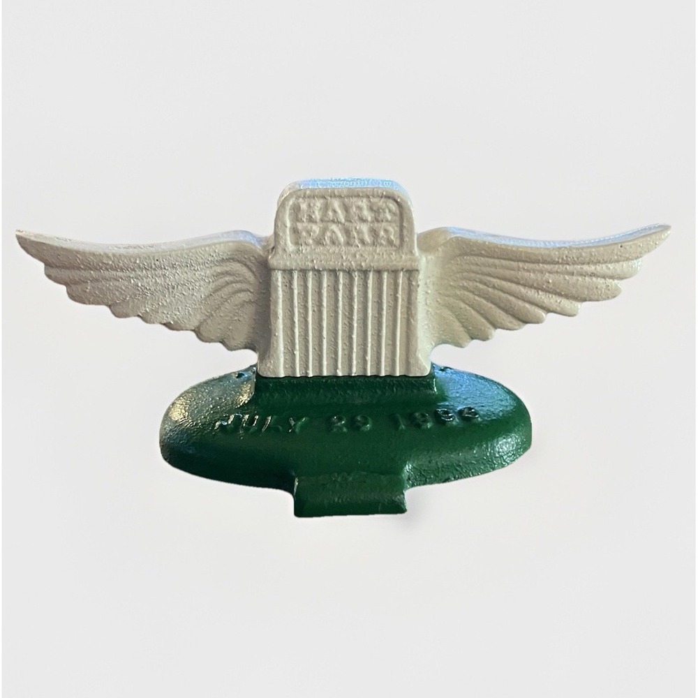Vintage Hart-Parr Tractor Radiator Cap Cast Iron Winged Hood Ornament